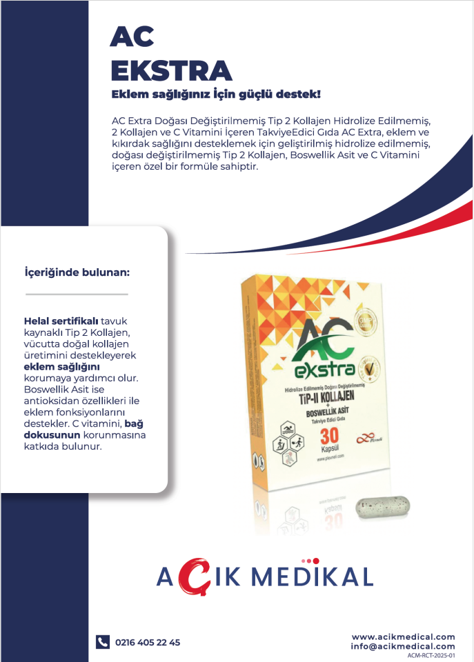 AC Ekstra Doğası Değiştirilmemiş Tip 2 Kollajen Eklem Destek Takviyesi - 30 Kapsül