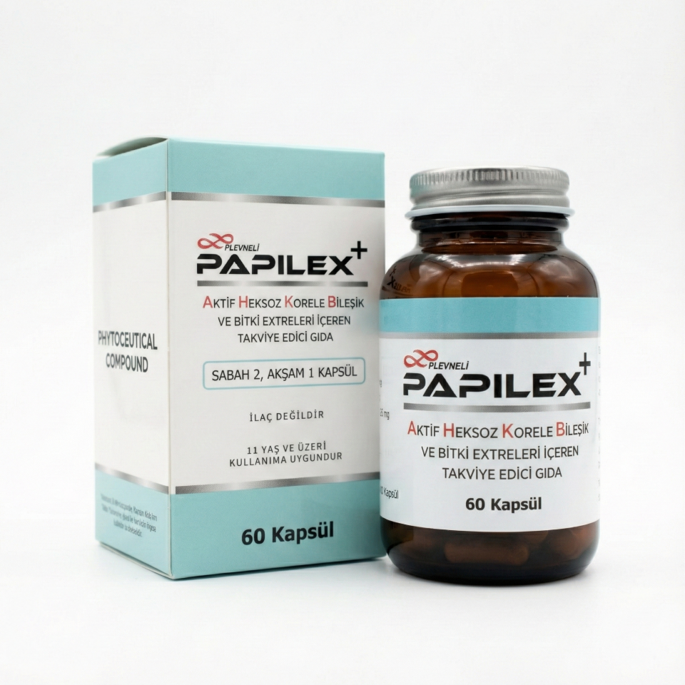 Papilex+ AHCC EGCG Reishi ve Bitki Ekstreleri İçeren Takviye Edici Gıda