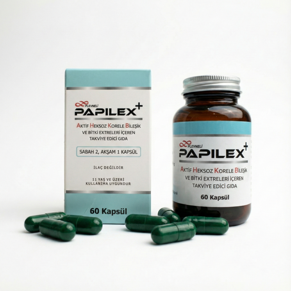 Papilex+ AHCC EGCG Reishi ve Bitki Ekstreleri İçeren Takviye Edici Gıda